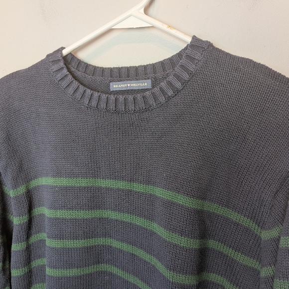 BRANDY MELVILLE Brianna 100% Cotton Sweater Women Loose Fit No Size Stripes - Picture 4 of 13